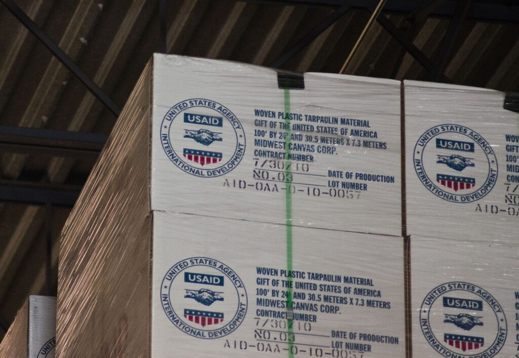 Warehouse with palletized goods ready for distribution