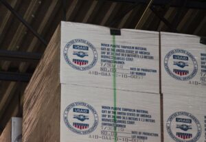 Warehouse with palletized goods ready for distribution